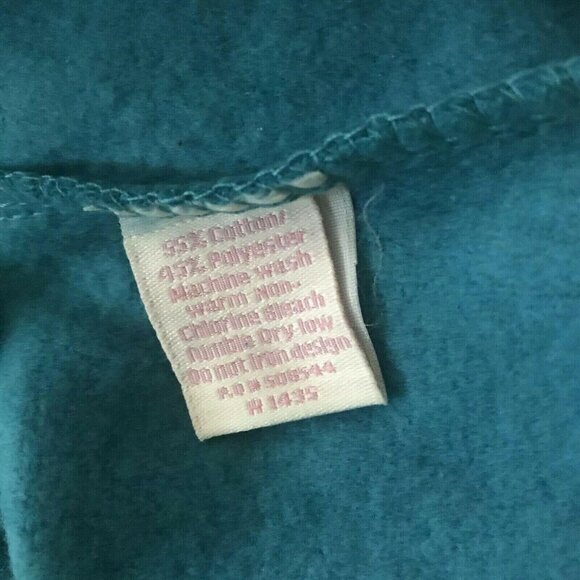 Vintage MV Sports Reverse Weave Sweatshirt Womens Small Green Teal Blue V Neck - Picture 8 of 8